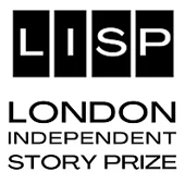 Logo of the London Independent Story Prize (LISP), featuring the acronym LISP in bold white letters against black squares, with the full name London Independent Story Prize written below in black uppercase letters.